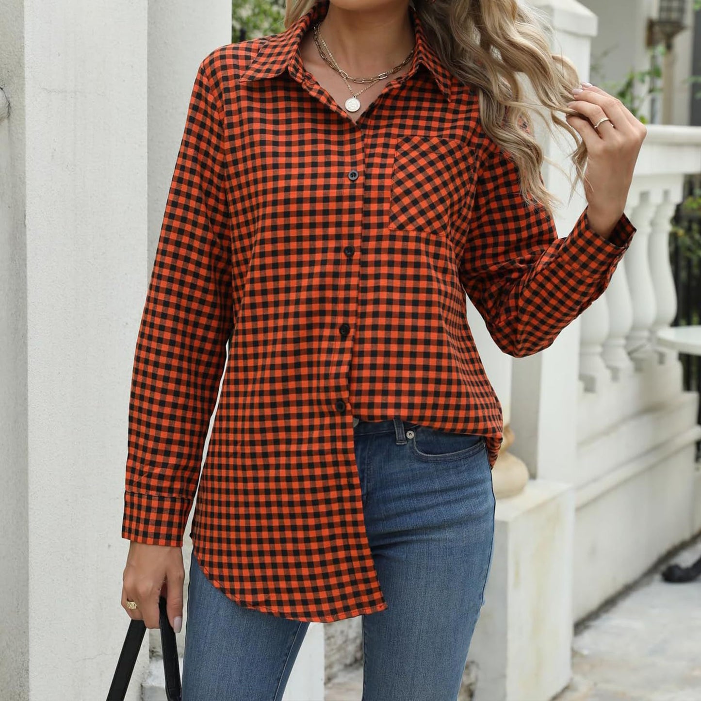 Camisa Holgada de Cuadros con Mangas Largas | Ideal para Primavera y Otoño