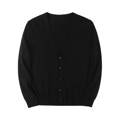 Suéter Cardigan de Color Sólido con Cuello en V Ideal para Primavera y Otoño