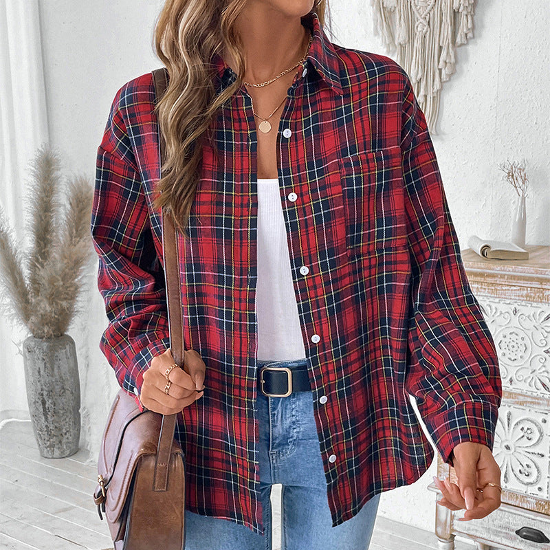 Chaqueta Camisa de Cuadros con Solapas y Manga Larga | Ideal para Otoño e Invierno
