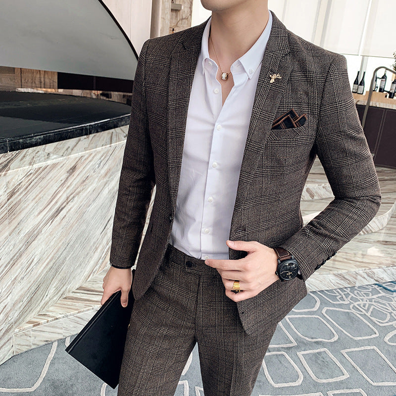Traje de Dos Piezas de Cuadros para Hombre – Ideal para Todas las Estaciones