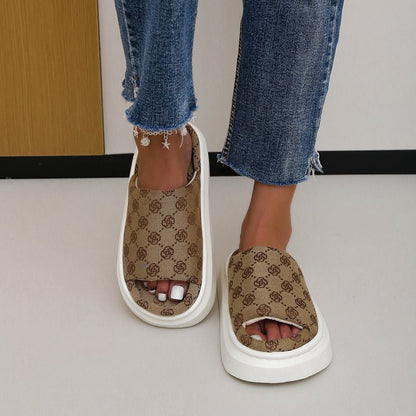 Pantuflas de Tela de Algodón Transpirable con Suela Gruesa | Ideales para Todas las Estaciones