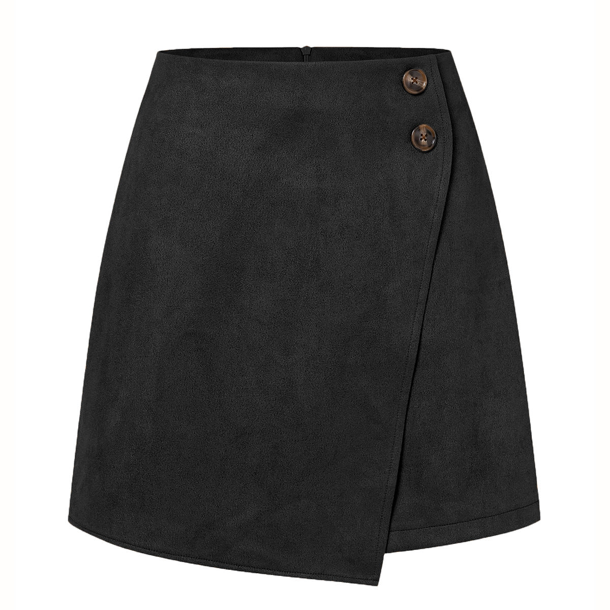 Falda Corta Asimétrica de Tiro Alto en Ante | Ideal para Otoño e Invierno