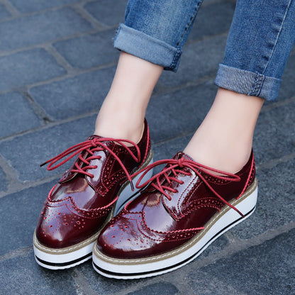 Zapatos Planos de Cuero con Cordones – Ideales para Primavera y Otoño
