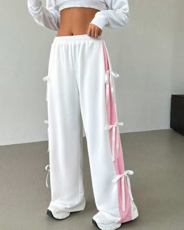 Pantalones rectos de cintura elástica con contraste | Ideales para todas las estaciones
