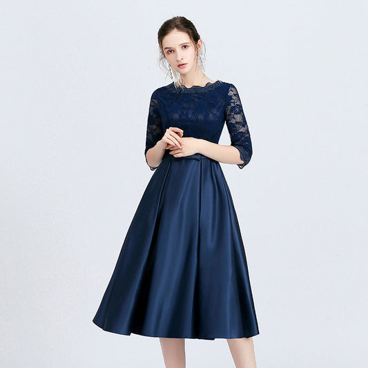 Vestido de Noche de Largo Medio con Detalle de Cremallera | Ideal para Primavera y Otoño