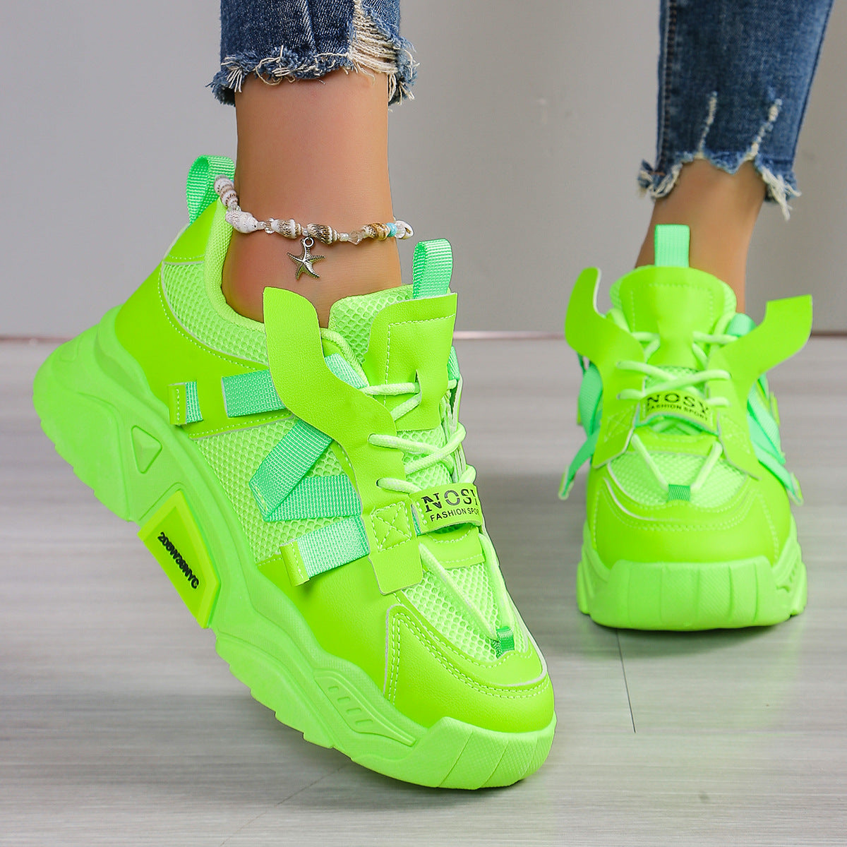 Zapatillas Deportivas de Malla Transpirable para Mujer con Aumento de Altura | Ideales para Primavera y Otoño