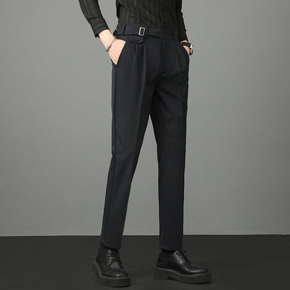 Pantalones de Traje Slim Fit Rectos para Hombres – Ideal para Otoño