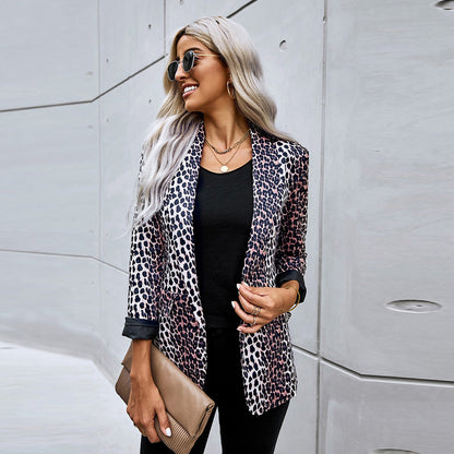 Blazer de Leopardo con Corte Holgado I Ideal para Primavera y Otoño