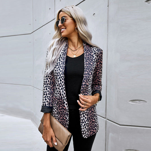 Blazer de Leopardo con Corte Holgado I Ideal para Primavera y Otoño