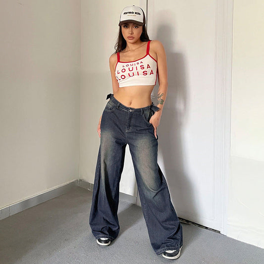 Pantalones Rectos Holgados de Tiro Alto con Degradé | Ideales para Todas las Temporadas