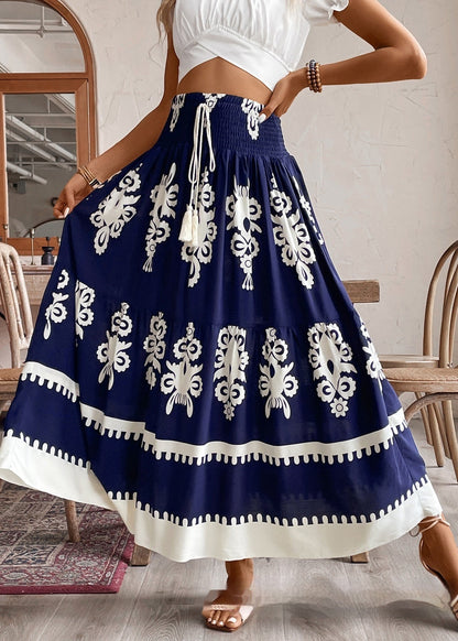 Falda con Estampado Geométrico y Cinturón Fruncido | Ideal para el Verano