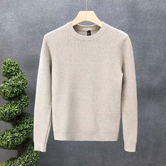Suéter de Punto Holgado para Hombre con Cuello Redondo, Ideal para Otoño