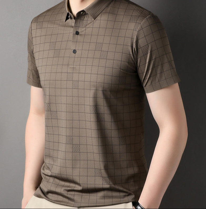 Camiseta de Manga Corta para Hombre en Seda Fina de Hielo – Ideal para Verano