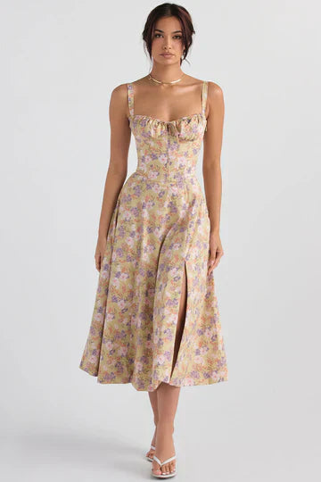Vestido Midi con Corsé y Cordones | Ideal para Primavera y Verano