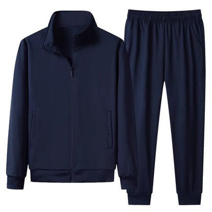 Chaqueta con Cuello Alto de Cardigan con Cremallera y Pantalones de Jogger para Hombre | Ideal para Otoño