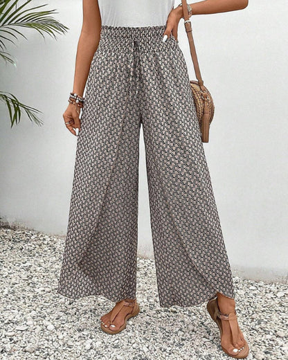 Pantalones de pierna ancha y cintura alta con diseño fluido I Ideales para primavera y otoño