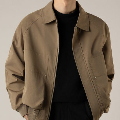 Chaqueta corta de solapa holgada para hombre con bolsillos laterales | Ideal para primavera y otoño