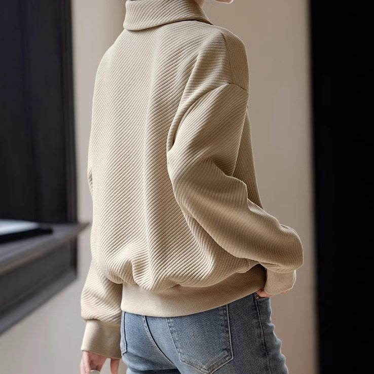 Suéter de solapa para mujer con detalle de hebilla | Ideal para otoño e invierno