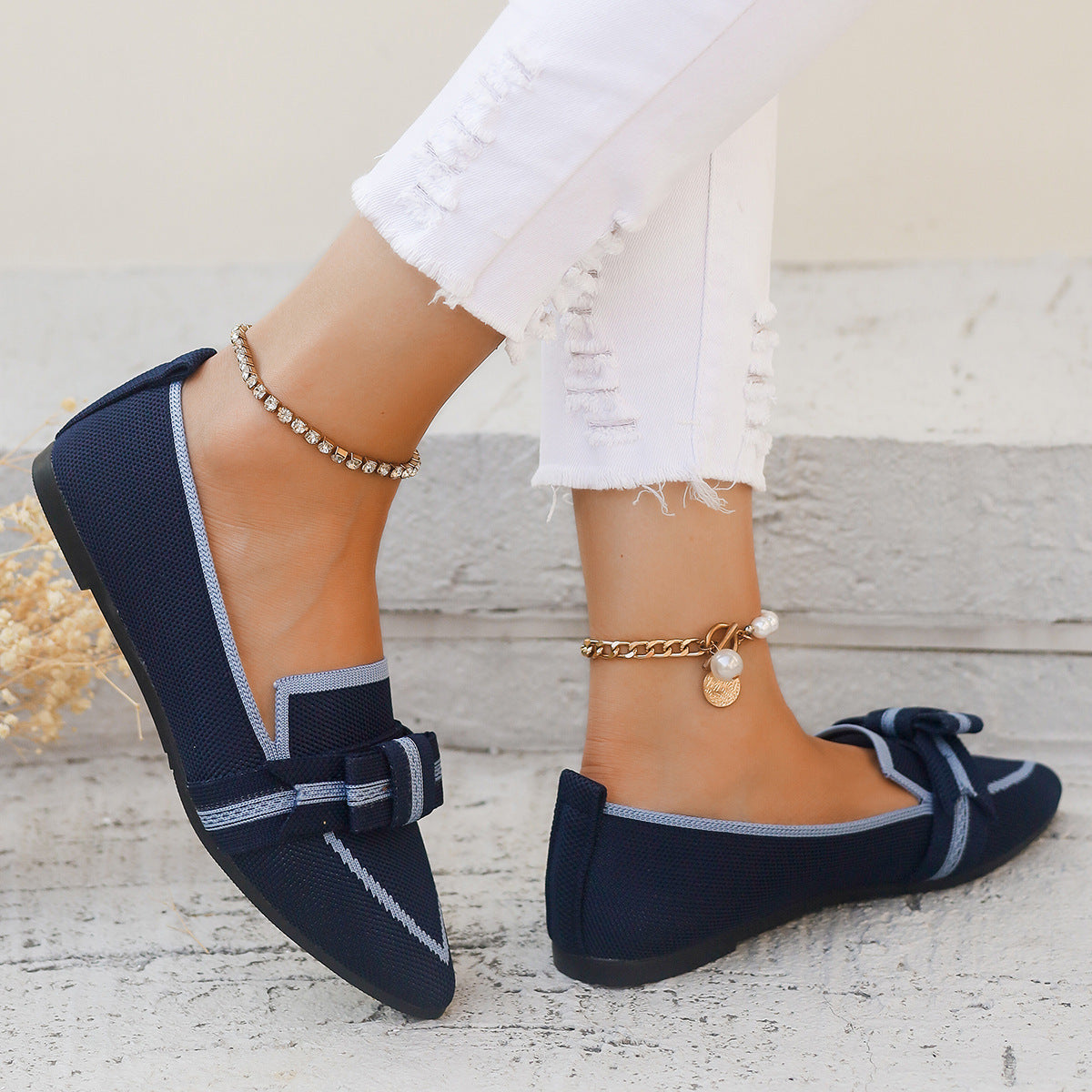 Zapatos de Tela con Lazo y Tacón Bajo | Ideales para Todas las Estaciones
