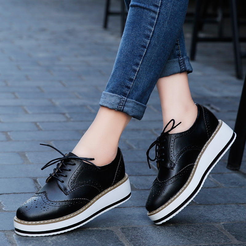 Zapatos Planos de Cuero con Cordones – Ideales para Primavera y Otoño