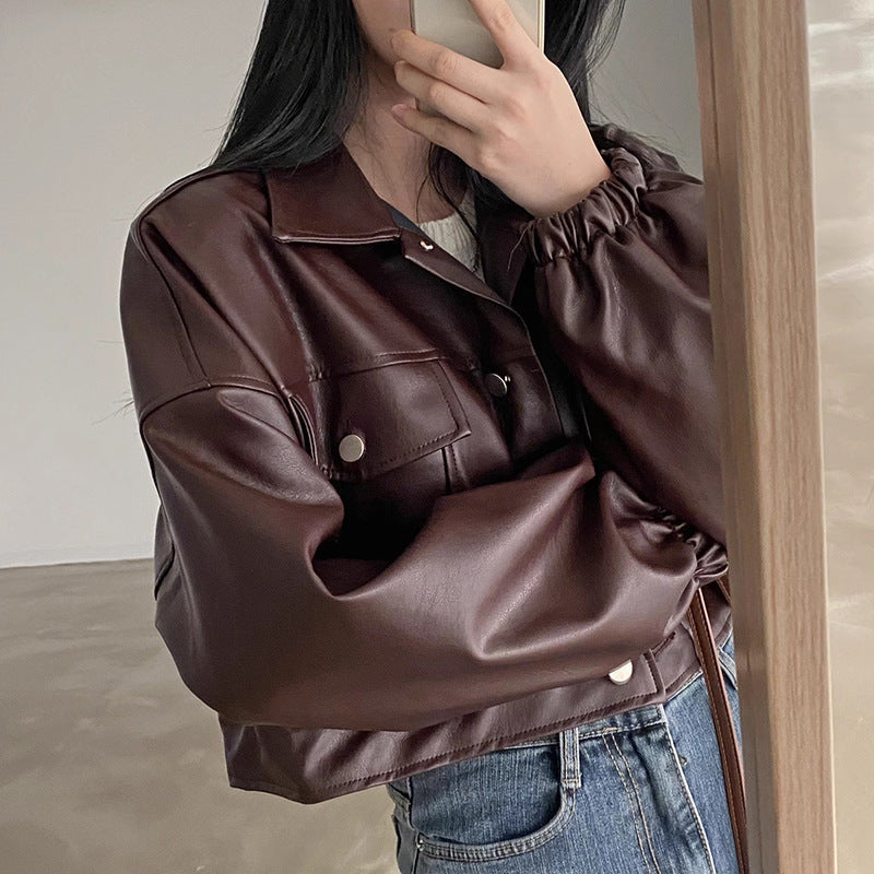 Chaqueta Suelta de Cuero PU | Ideal para Primavera y Otoño