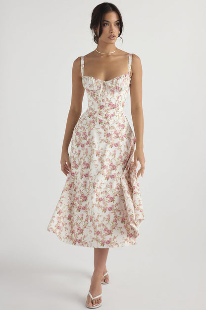Vestido de estampado floral para mujer con tirantes ajustables | Ideal para verano