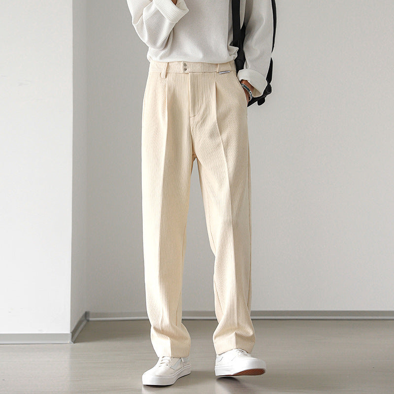 Pantalones de Vestir de Pana Rectos y Holgados para Hombres, Ideales para Todas las Temporadas