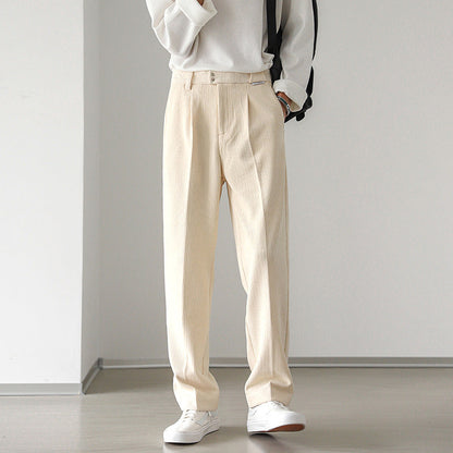 Pantalones de Vestir de Pana Rectos y Holgados para Hombres, Ideales para Todas las Temporadas