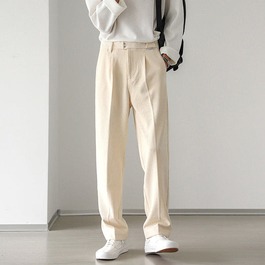 Pantalones de Vestir de Pana Rectos y Holgados para Hombres, Ideales para Todas las Temporadas