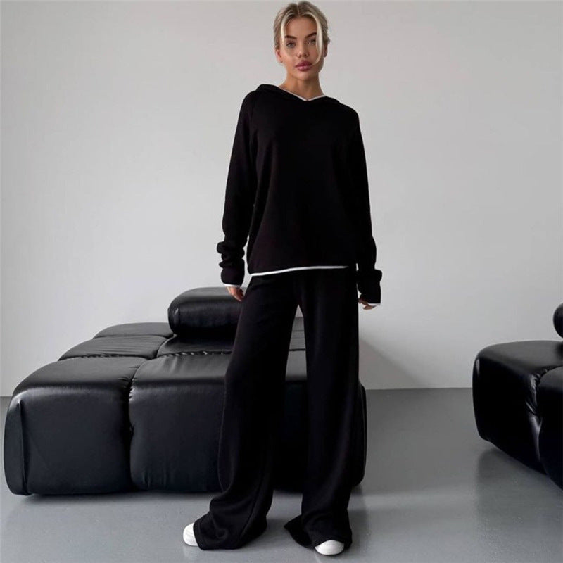 Conjunto de Suéter con Capucha y Pantalones Rectos | Ideal para Otoño e Invierno
