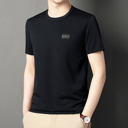 Pullover Jacquard de Manga Corta para Hombres – Ideal para el Verano