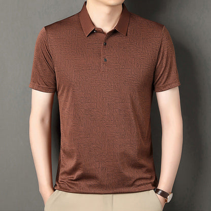 Camisa de Manga Corta en Seda Helada Estampada – Ideal para el Verano