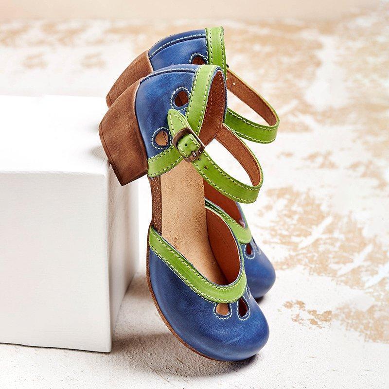 Sandalias de Tacón Bajo con Tirantes en el Tobillo y Tacón Ancho | Ideales para Primavera y Verano