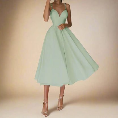 Vestido sin mangas con escote en V y tirantes delicados | Ideal para el verano