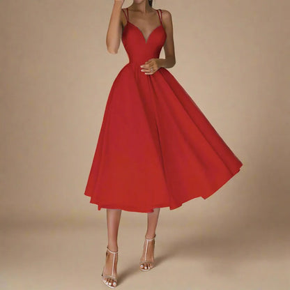 Vestido sin mangas con escote en V y tirantes delicados | Ideal para el verano