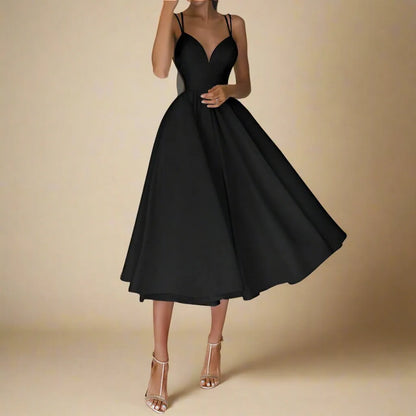 Vestido sin mangas con escote en V y tirantes delicados | Ideal para el verano
