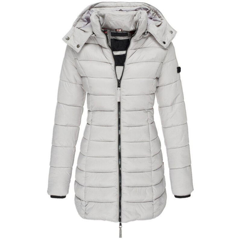 Chaqueta acolchada con capucha y cremallera I Ideal para otoño e invierno
