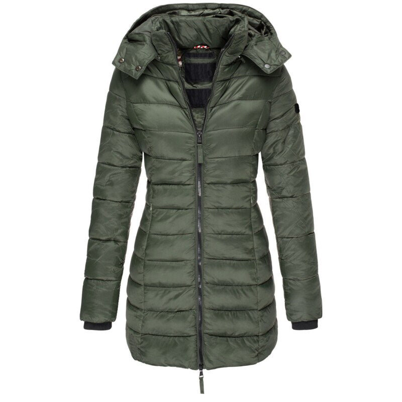 Chaqueta acolchada con capucha y cremallera I Ideal para otoño e invierno