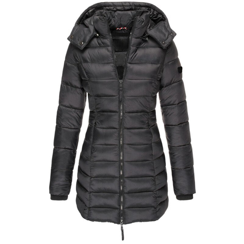 Chaqueta acolchada con capucha y cremallera I Ideal para otoño e invierno
