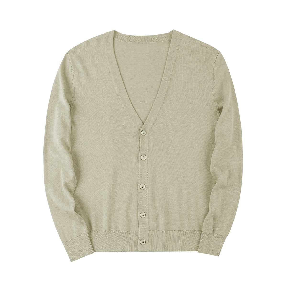 Suéter Cardigan de Color Sólido con Cuello en V Ideal para Primavera y Otoño