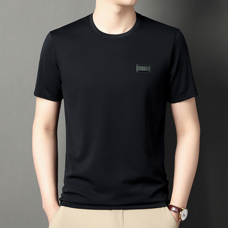 Pullover Jacquard de Manga Corta para Hombres – Ideal para el Verano