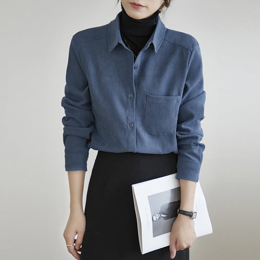 Camisa de Vestir para Mujer de Pana con Manga Larga | Ideal para Otoño e Invierno