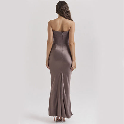 Vestido de Noche Largo sin Tirantes y Espalda Descubierta I Ideal para Primavera y Verano