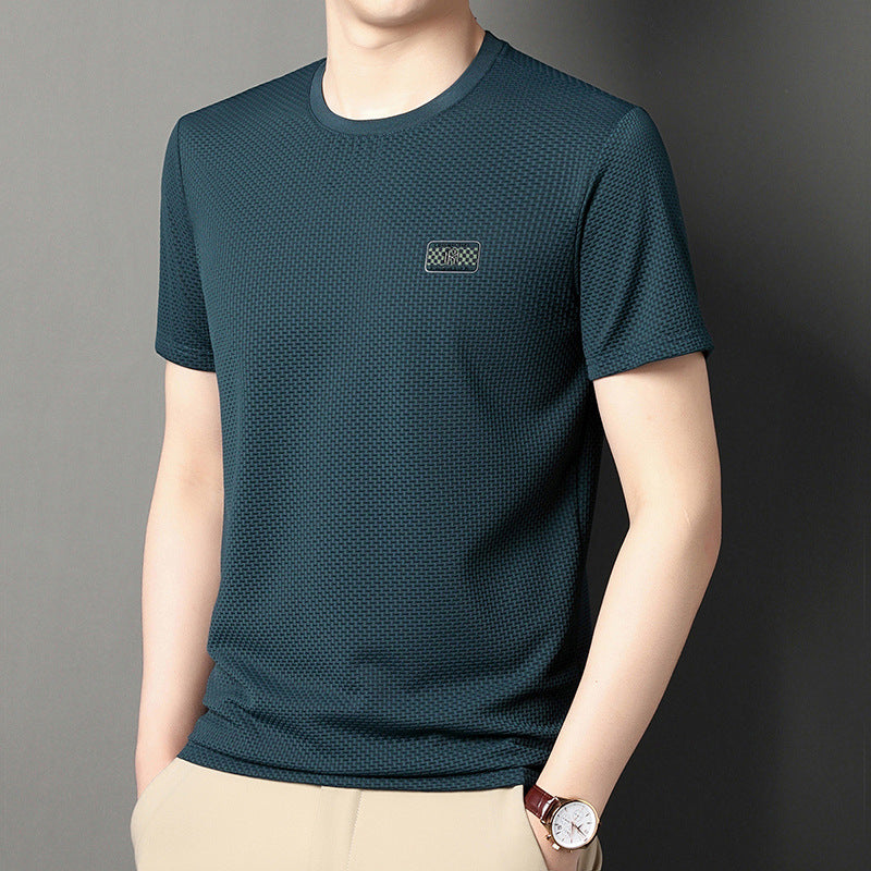 Pullover Jacquard de Manga Corta para Hombres – Ideal para el Verano