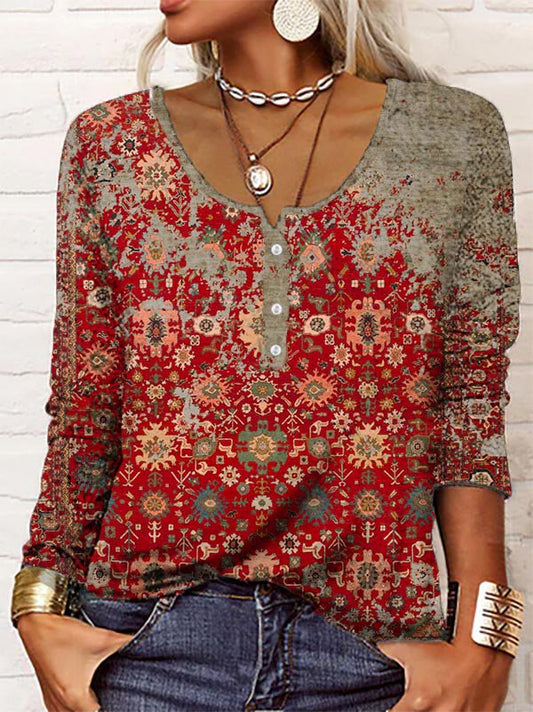 Suéter con Patrón Azteca y Cuello Redondo I Ideal para Otoño e Invierno