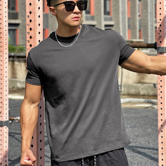 Camiseta Deportiva de Algodón Holgada de Manga Corta Ideal para el Verano