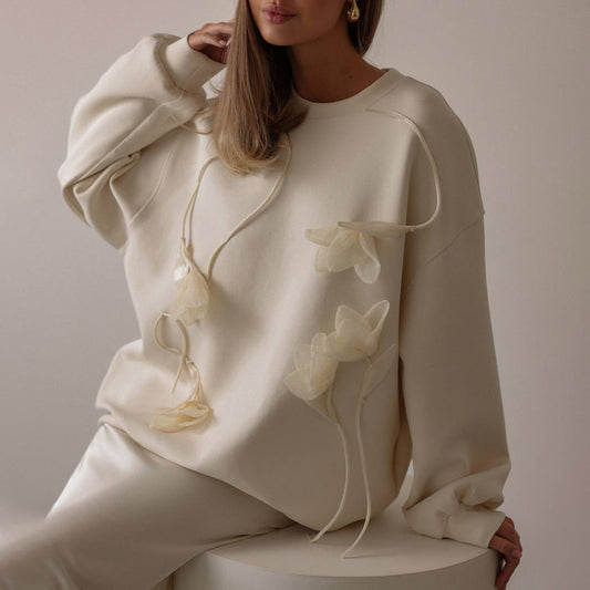 Suéter Holgado Jacquard Floral | Ideal para Primavera y Otoño