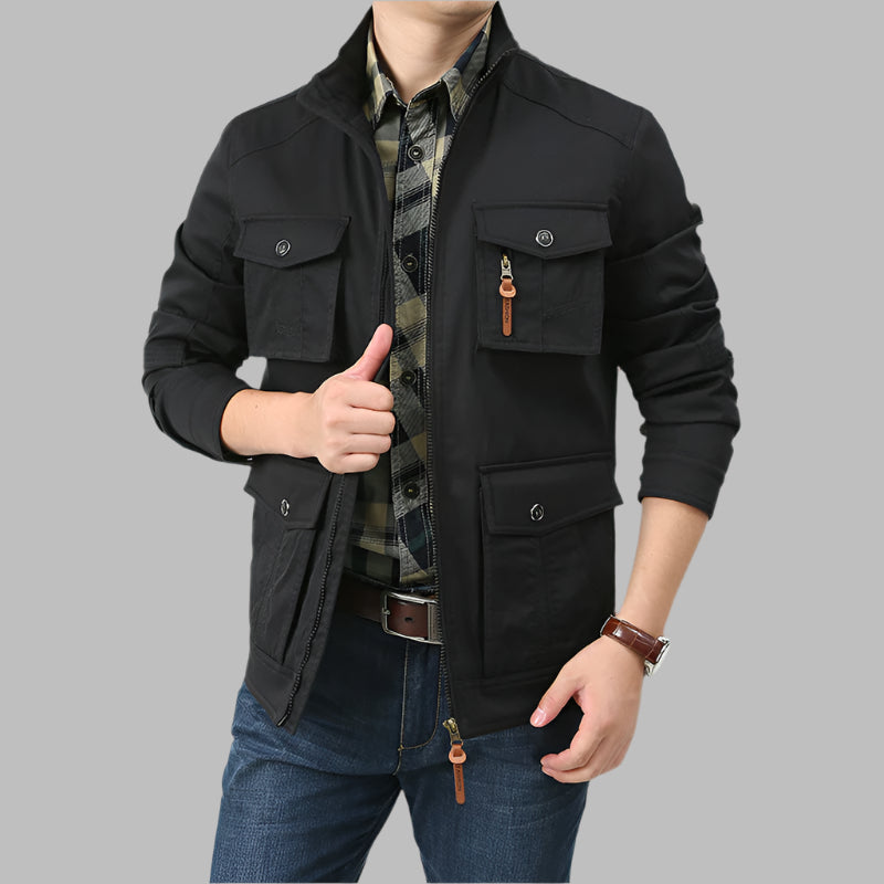 Chaqueta de Trabajo para Hombre con Protección contra el Viento y Mezcla de Algodón | Ideal para Primavera y Otoño
