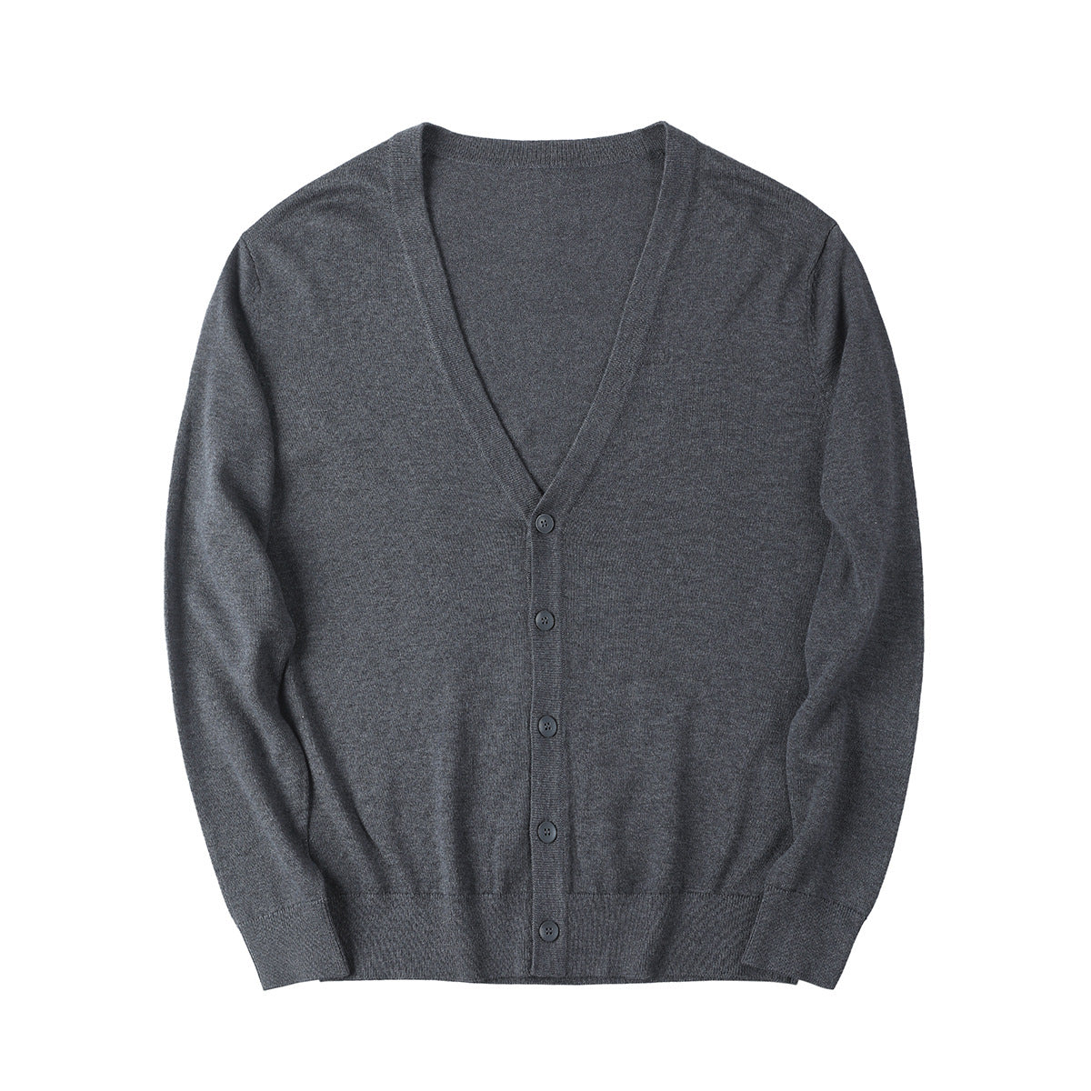 Suéter Cardigan de Color Sólido con Cuello en V Ideal para Primavera y Otoño