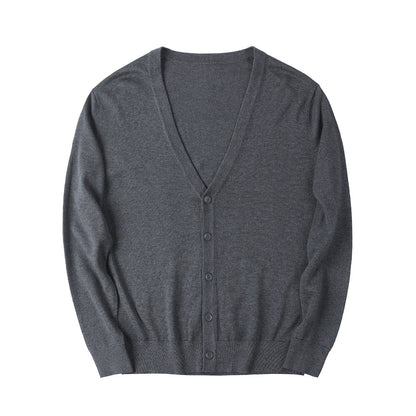 Suéter Cardigan de Color Sólido con Cuello en V Ideal para Primavera y Otoño